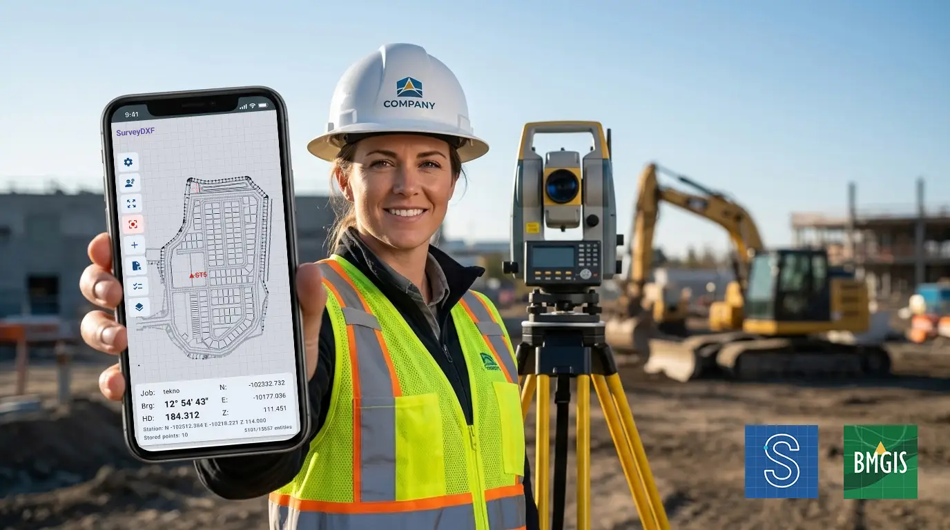 Professional land surveying field workflow